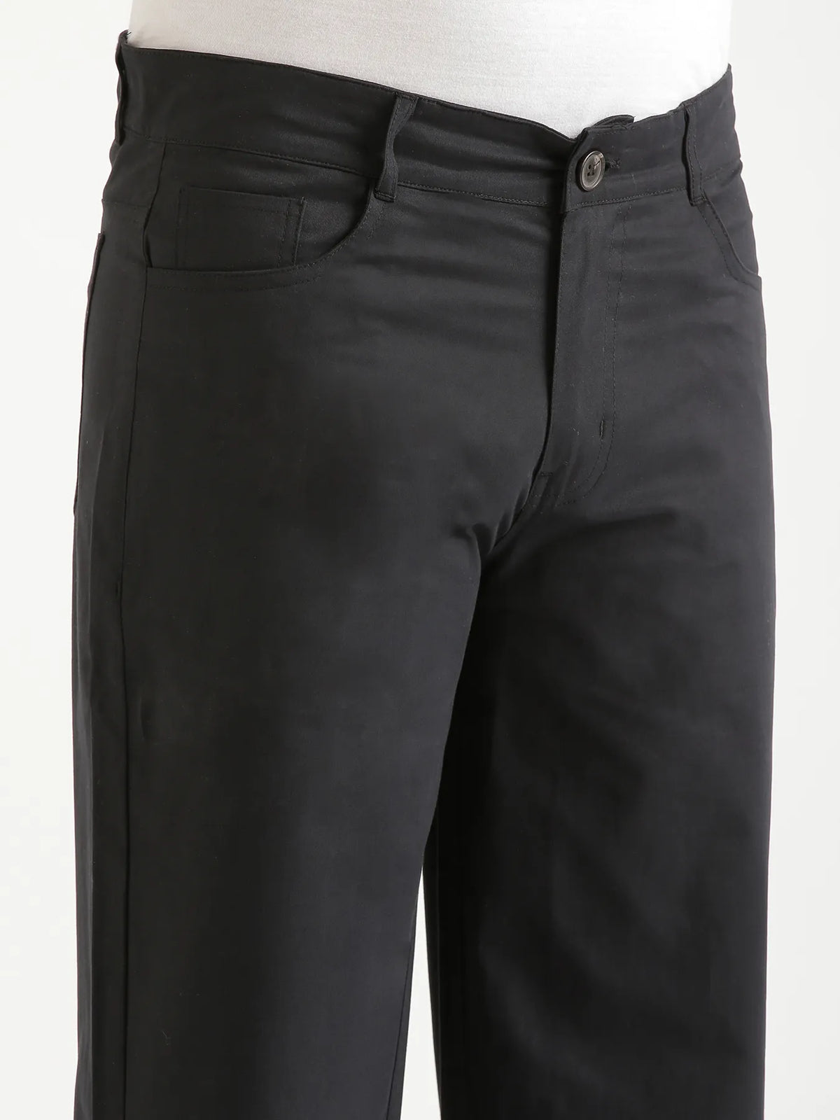 Men Black 5 Pocket Classic Pant