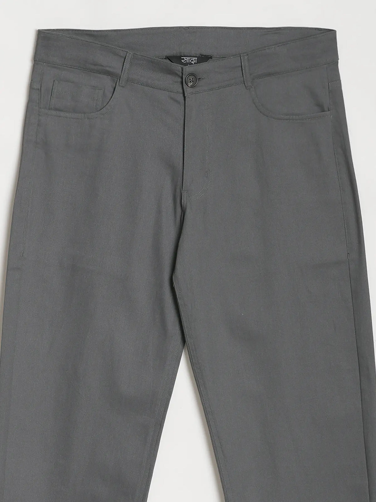 Men Dark Grey 5 Pocket Classic Pant