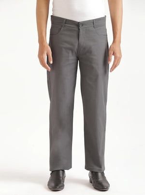 Men Dark Grey 5 Pocket Classic Pant