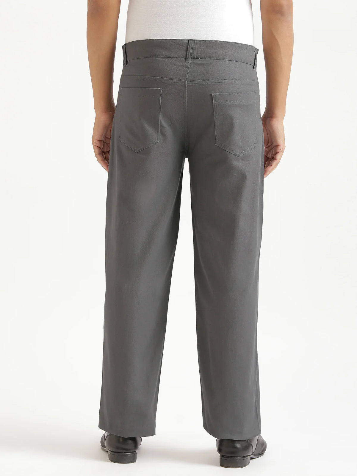 Men Dark Grey 5 Pocket Classic Pant