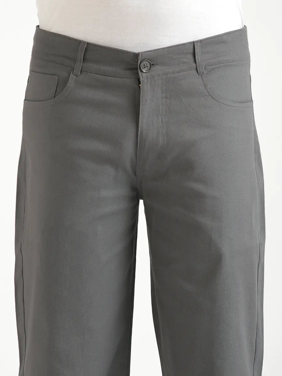 Men Dark Grey 5 Pocket Classic Pant