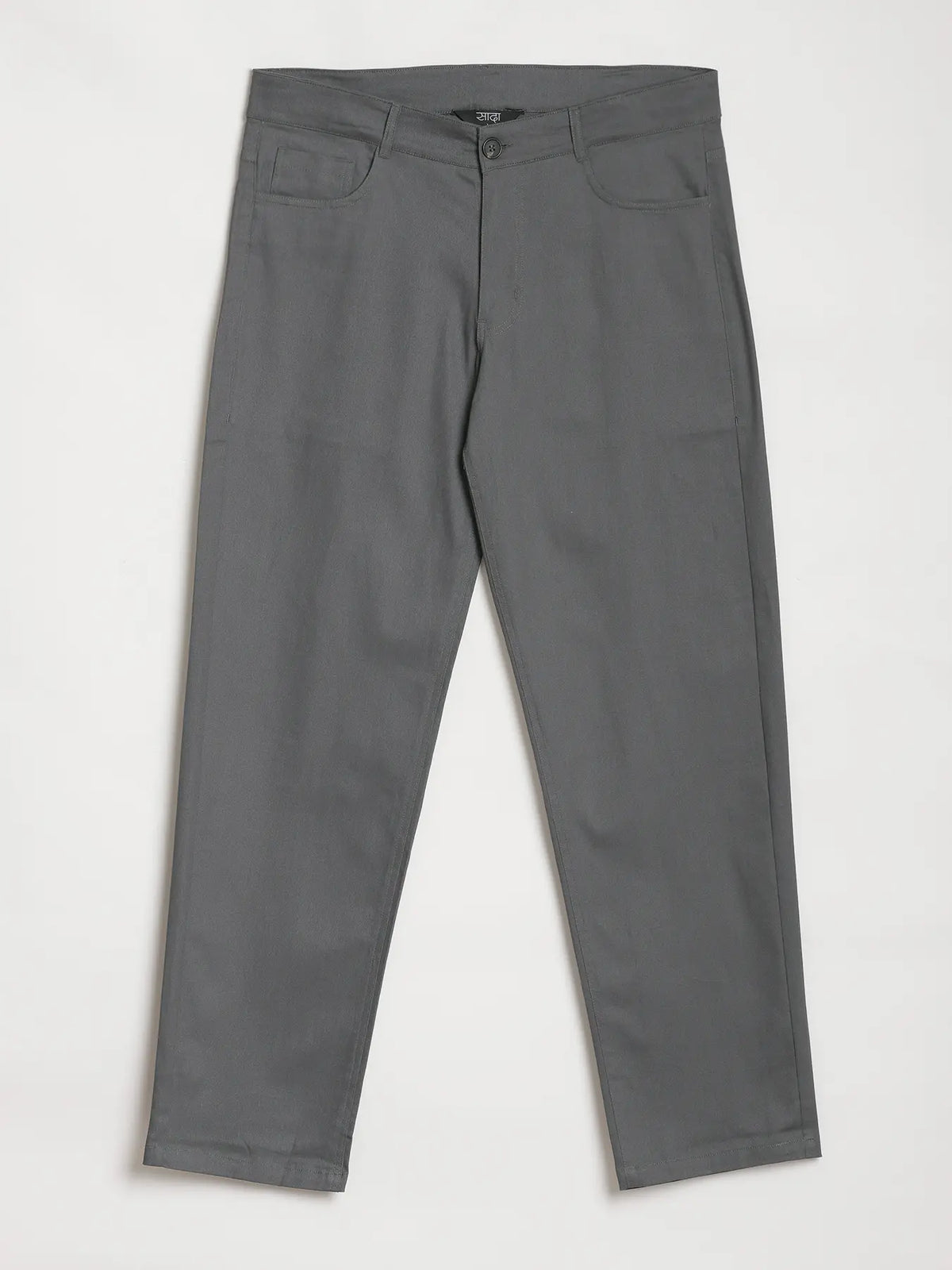 Men Dark Grey 5 Pocket Classic Pant
