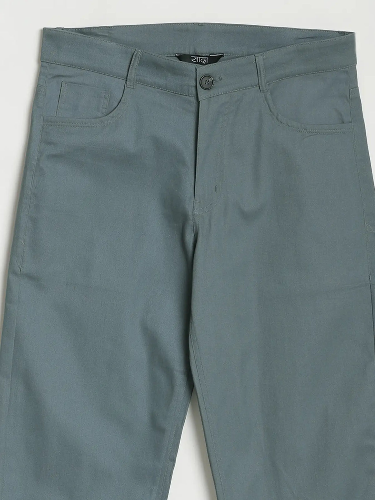 Men Grey 5 Pocket Classic Pant