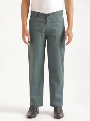 Men Grey 5 Pocket Classic Pant