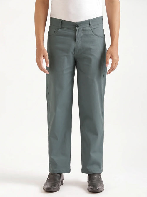 Men Grey 5 Pocket Classic Pant