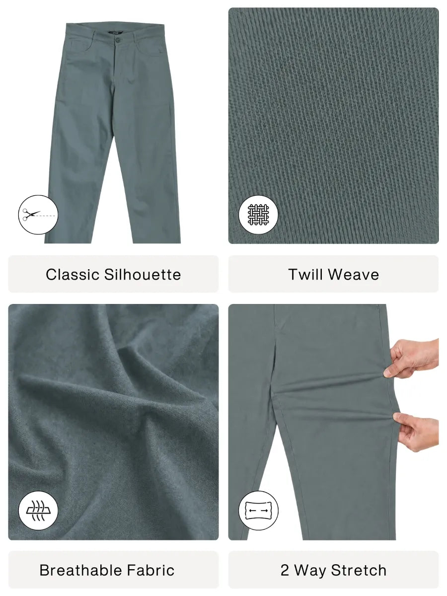 Men Grey 5 Pocket Classic Pant
