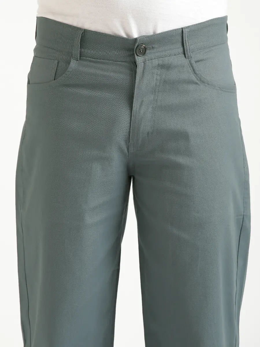Men Grey 5 Pocket Classic Pant