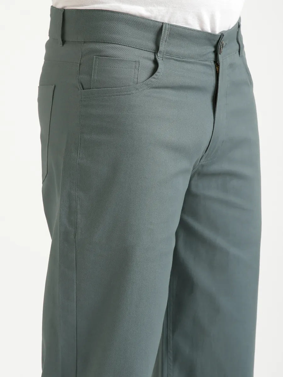 Men Grey 5 Pocket Classic Pant
