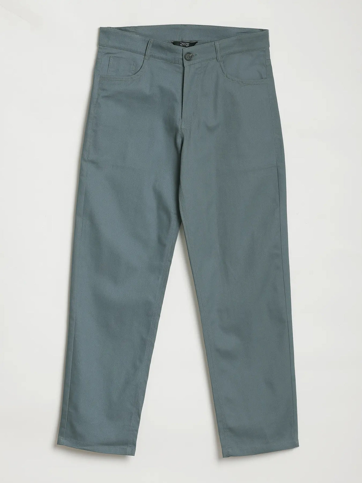 Men Grey 5 Pocket Classic Pant