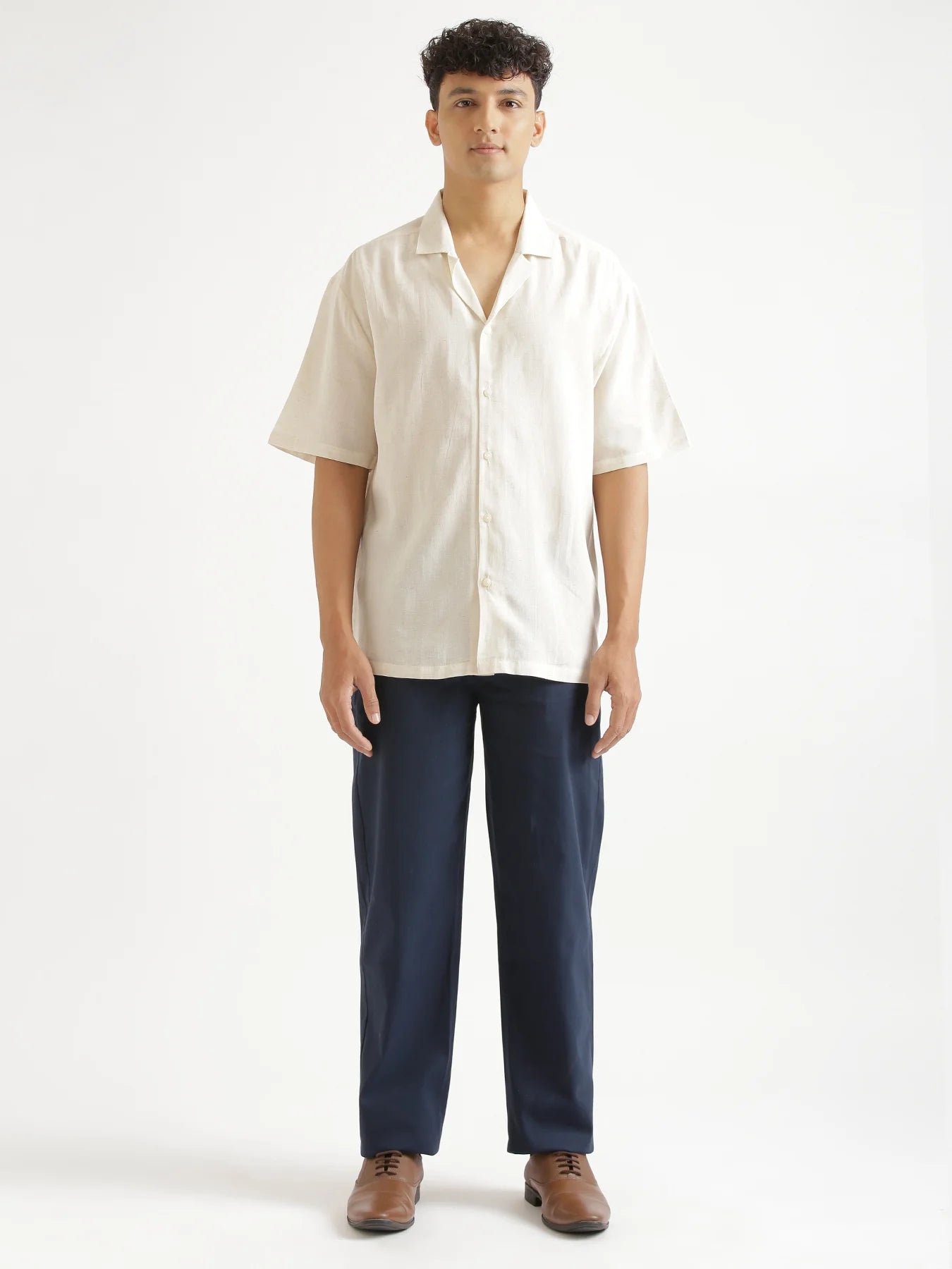 Men Navy Blue 5 Pocket Classic Pant