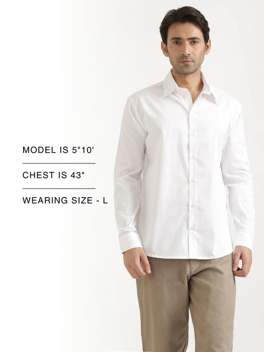 Men White Better Cotton Full Sleeve Shirt