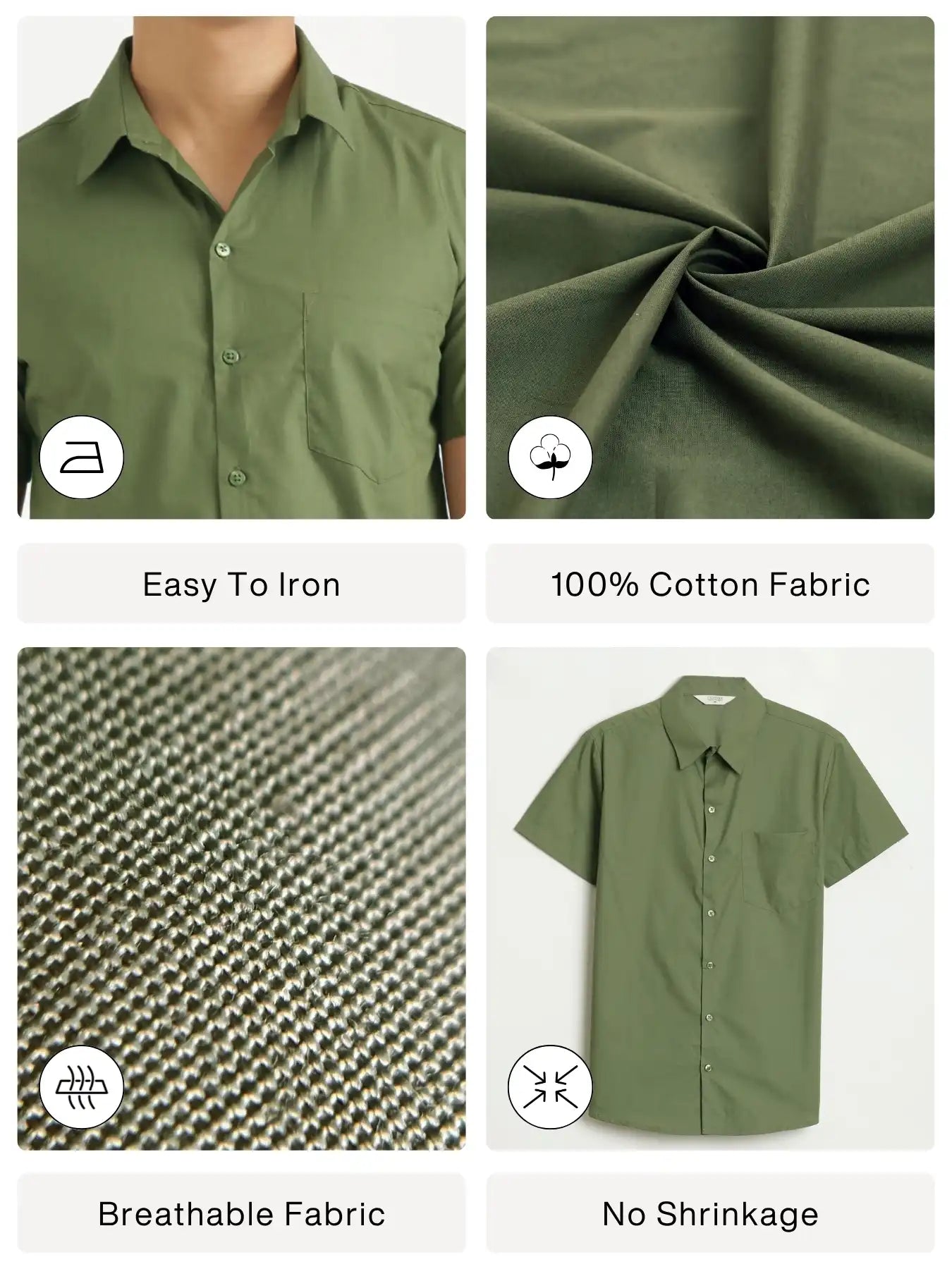 Men Forest Green Better Cotton Half Sleeve Shirt