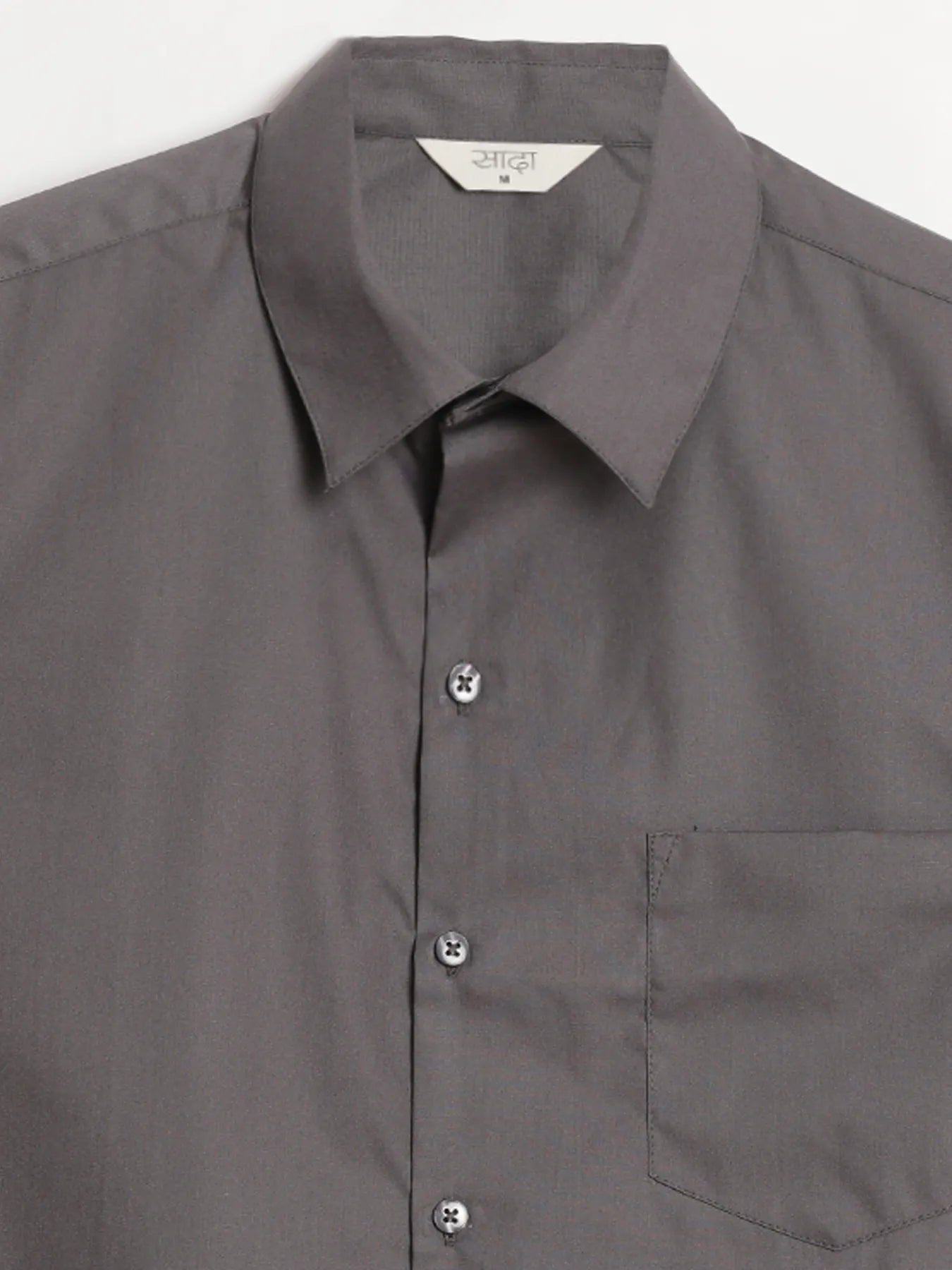 Men Dark Grey Better Cotton Half Sleeve Shirt
