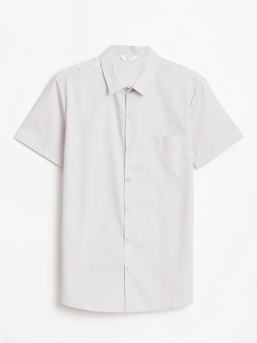 Men Grey Better Cotton Half Sleeve Shirt