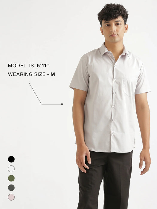 Men Grey Better Cotton Half Sleeve Shirt