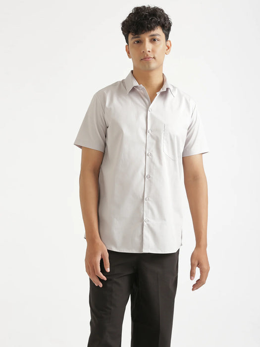Men Grey Better Cotton Half Sleeve Shirt