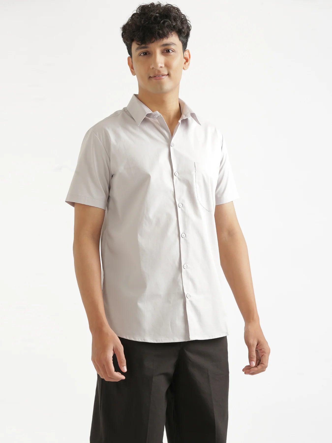 Men Grey Better Cotton Half Sleeve Shirt