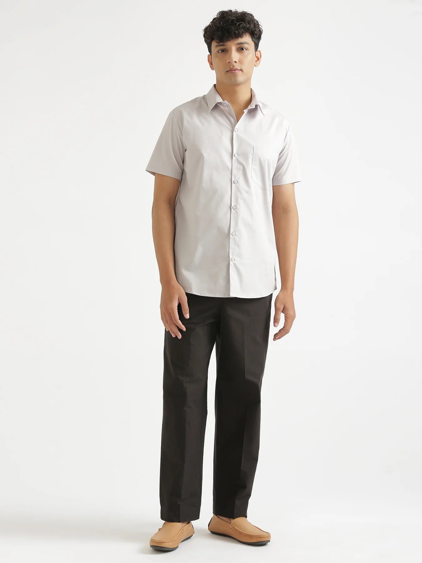 Men Grey Better Cotton Half Sleeve Shirt