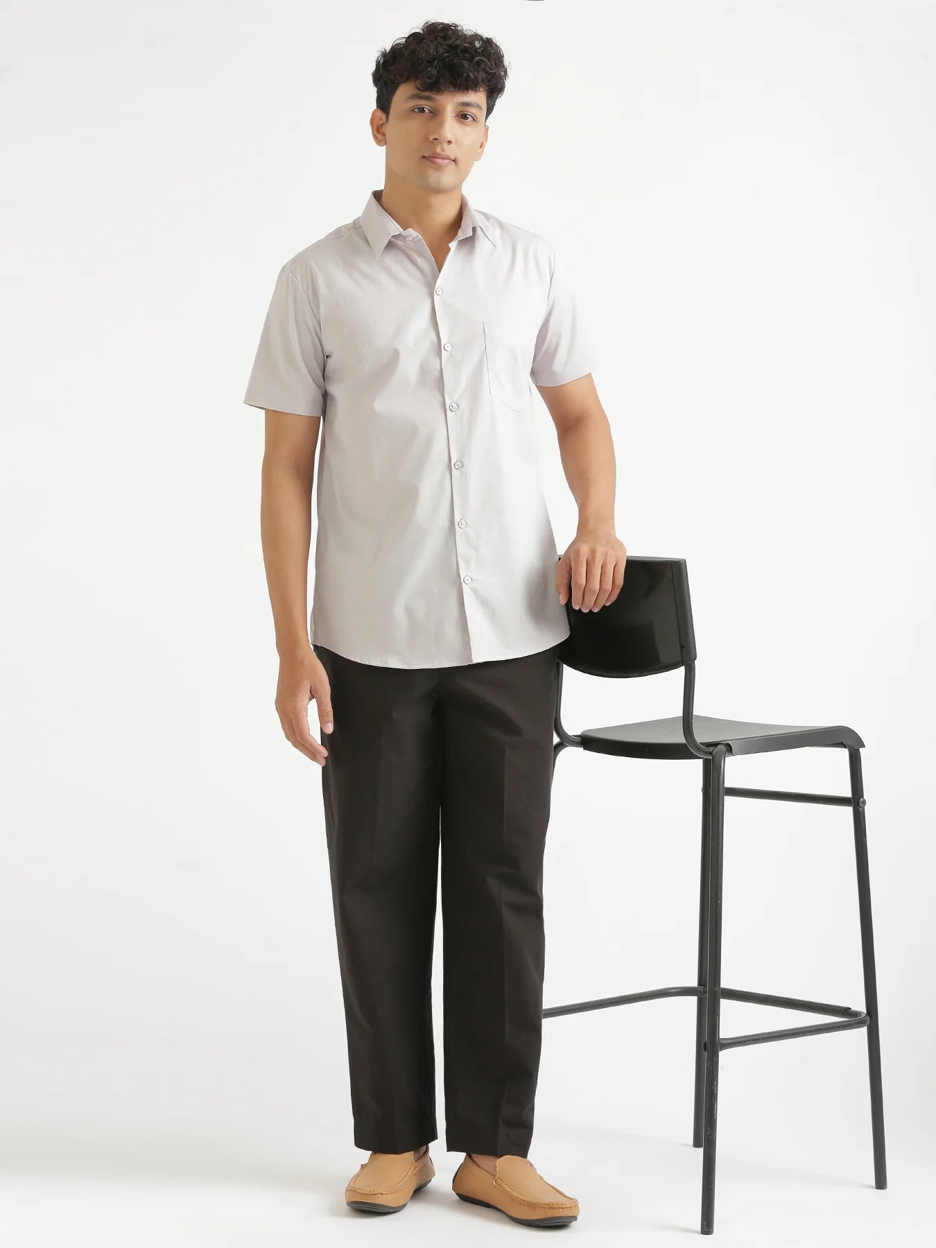 Men Grey Better Cotton Half Sleeve Shirt