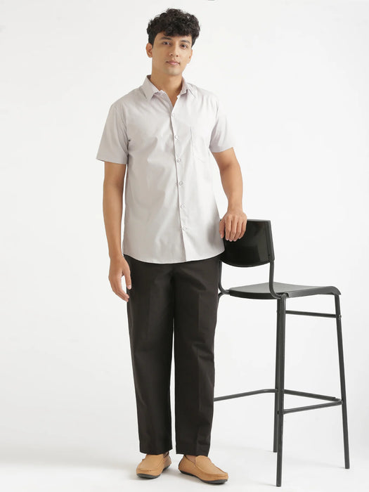 Men Grey Better Cotton Half Sleeve Shirt