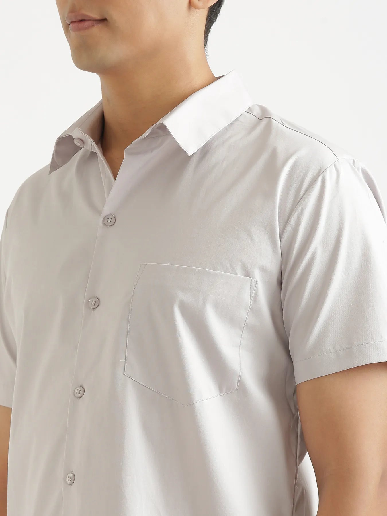 Men Grey Better Cotton Half Sleeve Shirt