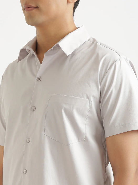Men Grey Better Cotton Half Sleeve Shirt