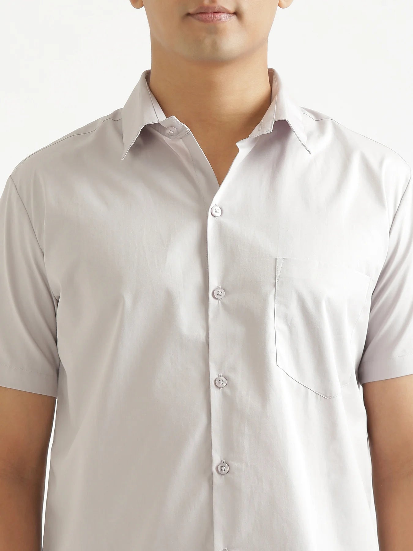 Men Grey Better Cotton Half Sleeve Shirt