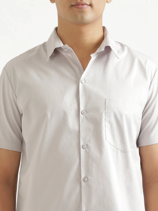 Men Grey Better Cotton Half Sleeve Shirt