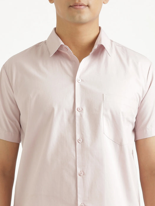 Men Mauve Pink Better Cotton Half Sleeve Shirt