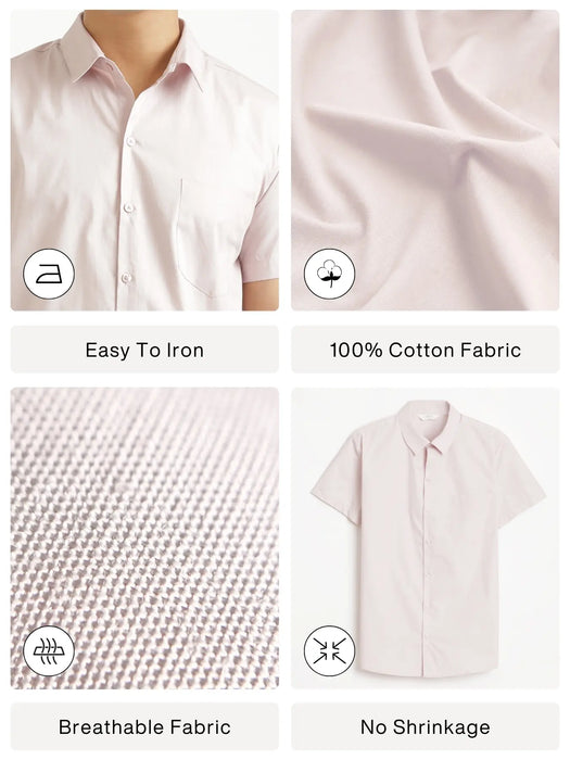Men Mauve Pink Better Cotton Half Sleeve Shirt