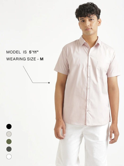 Men Mauve Pink Better Cotton Half Sleeve Shirt