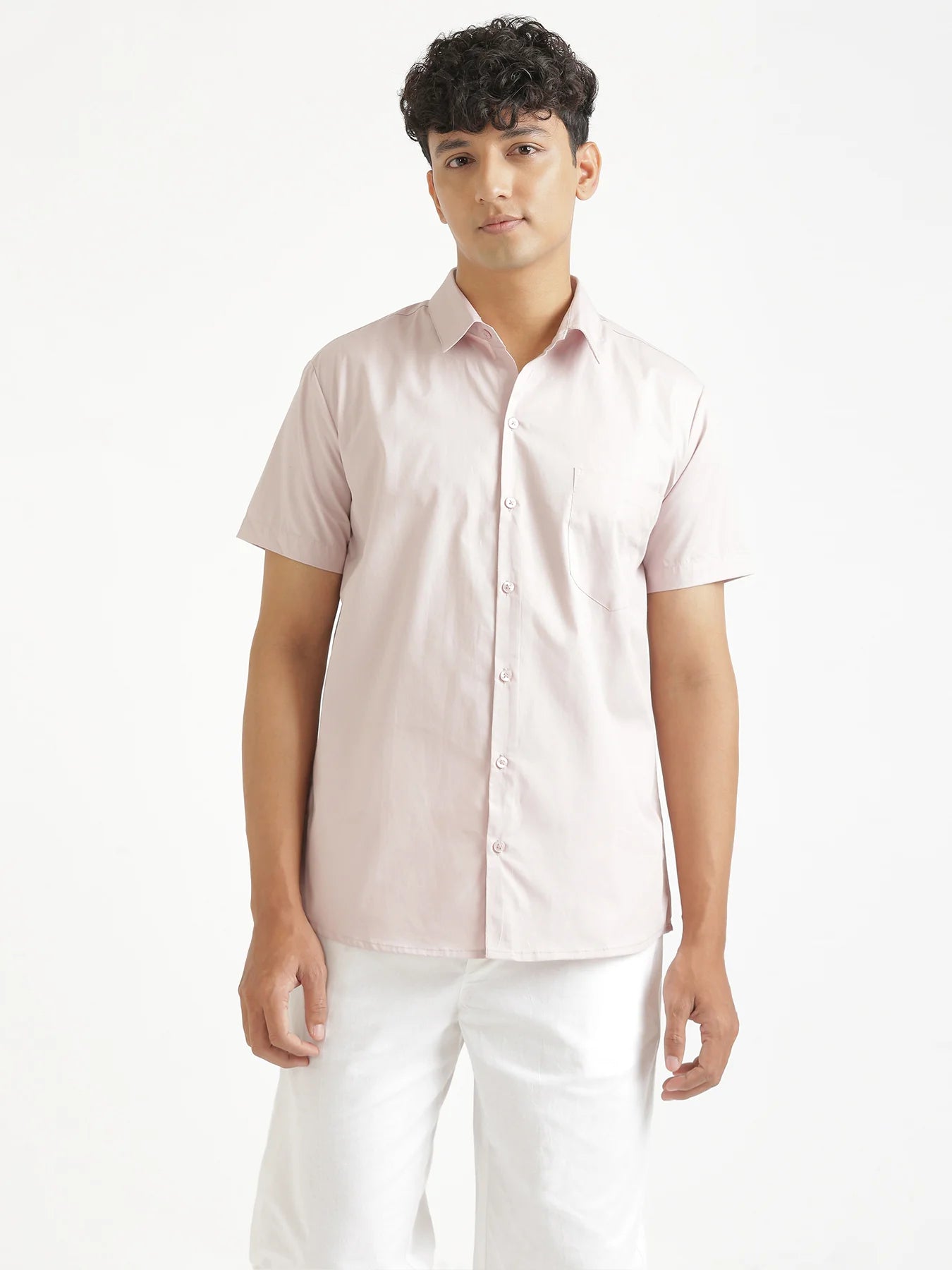 Men Mauve Pink Better Cotton Half Sleeve Shirt