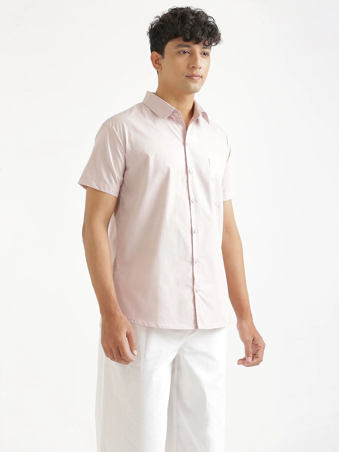 Men Mauve Pink Better Cotton Half Sleeve Shirt