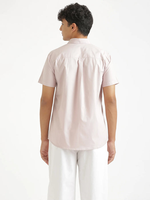 Men Mauve Pink Better Cotton Half Sleeve Shirt