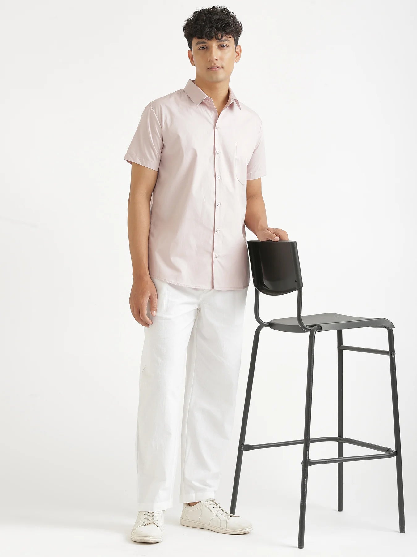 Men Mauve Pink Better Cotton Half Sleeve Shirt