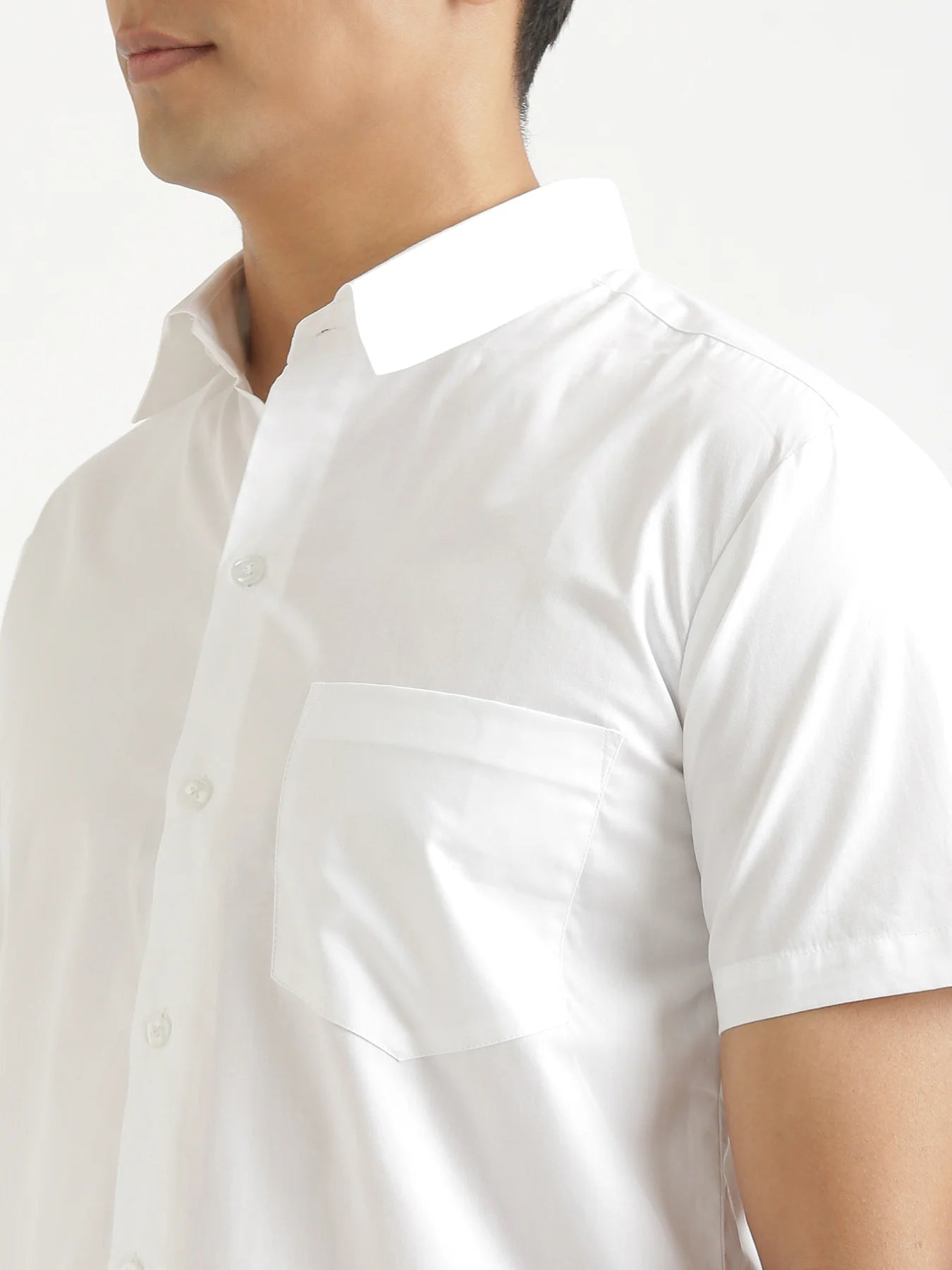 Men White Better Cotton Half Sleeve Shirt