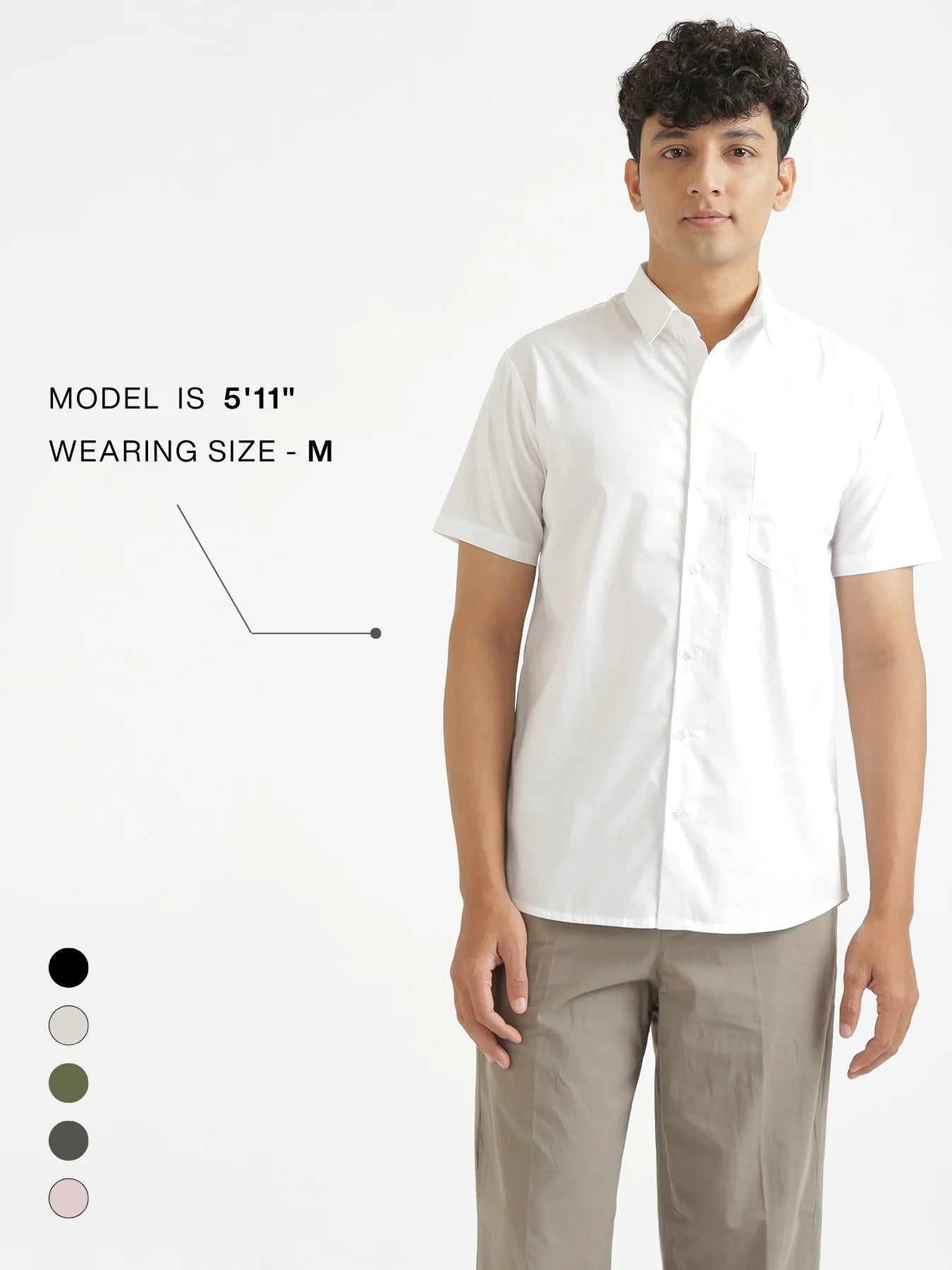Men White Better Cotton Half Sleeve Shirt