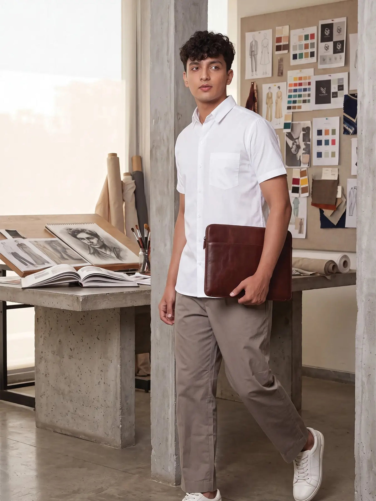 Men White Better Cotton Half Sleeve Shirt