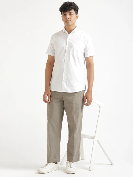 Men White Better Cotton Half Sleeve Shirt