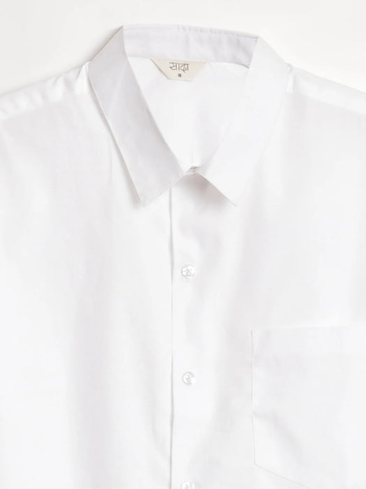 Men White Better Cotton Half Sleeve Shirt