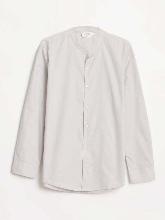 Men Grey Better Cotton Mandarin Collar Shirt