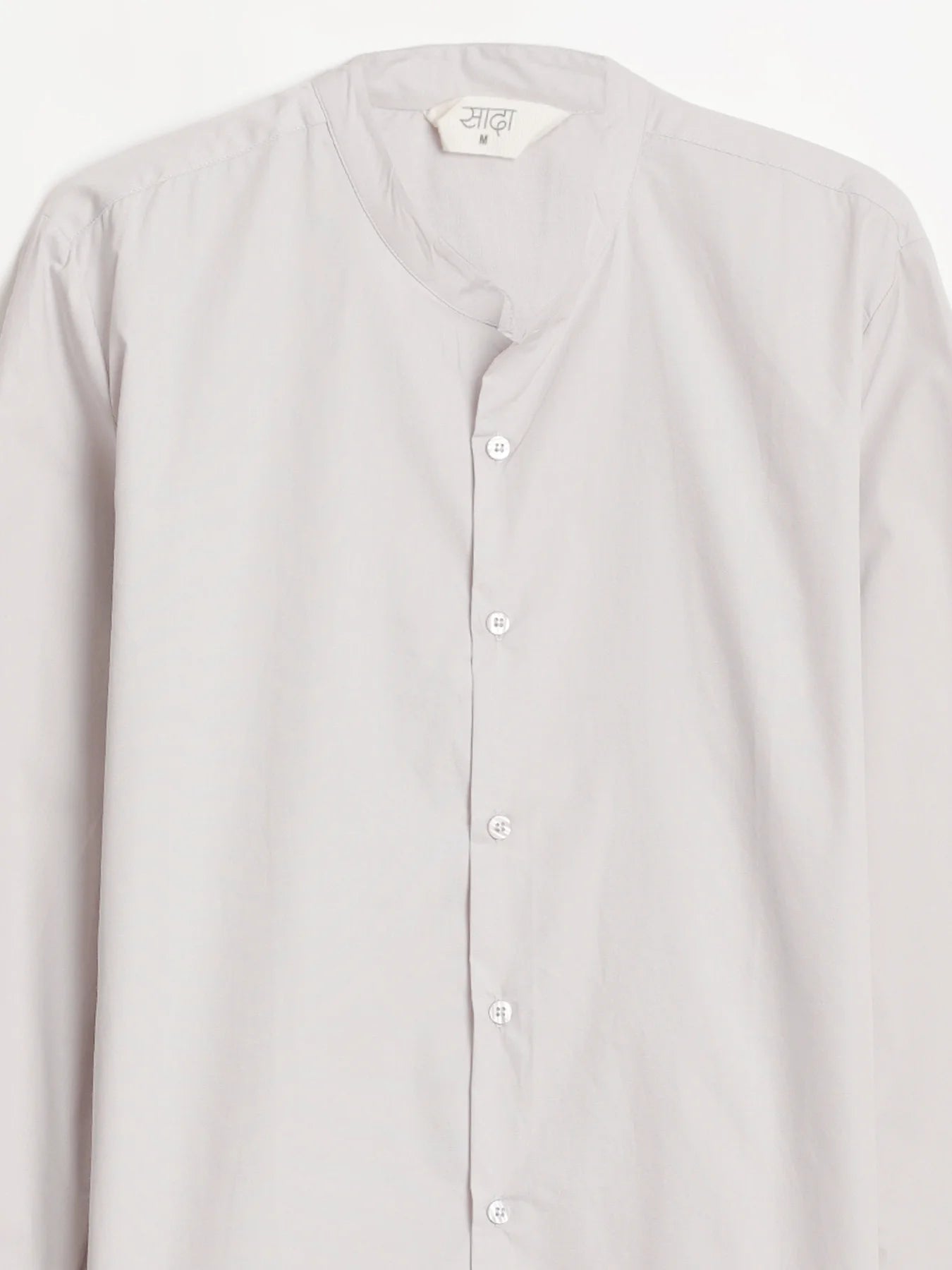 Men Grey Better Cotton Mandarin Collar Shirt