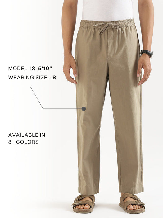 Men Khakhi Cotton Pant