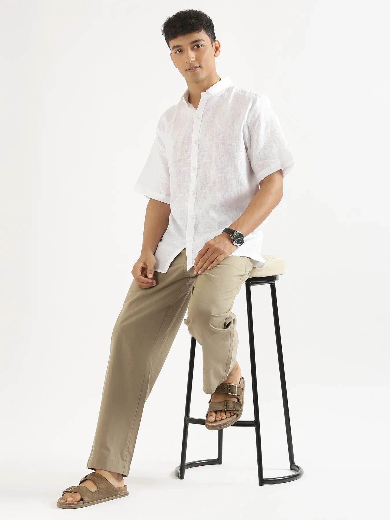 Men Khakhi Cotton Pant