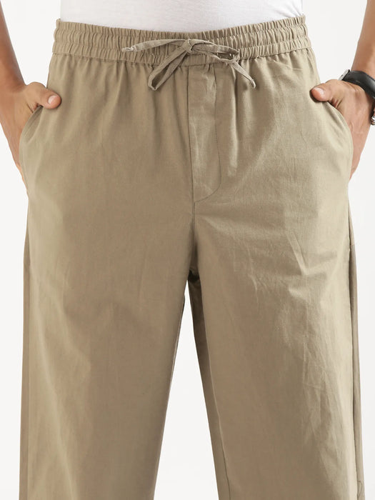 Men Khakhi Cotton Pant