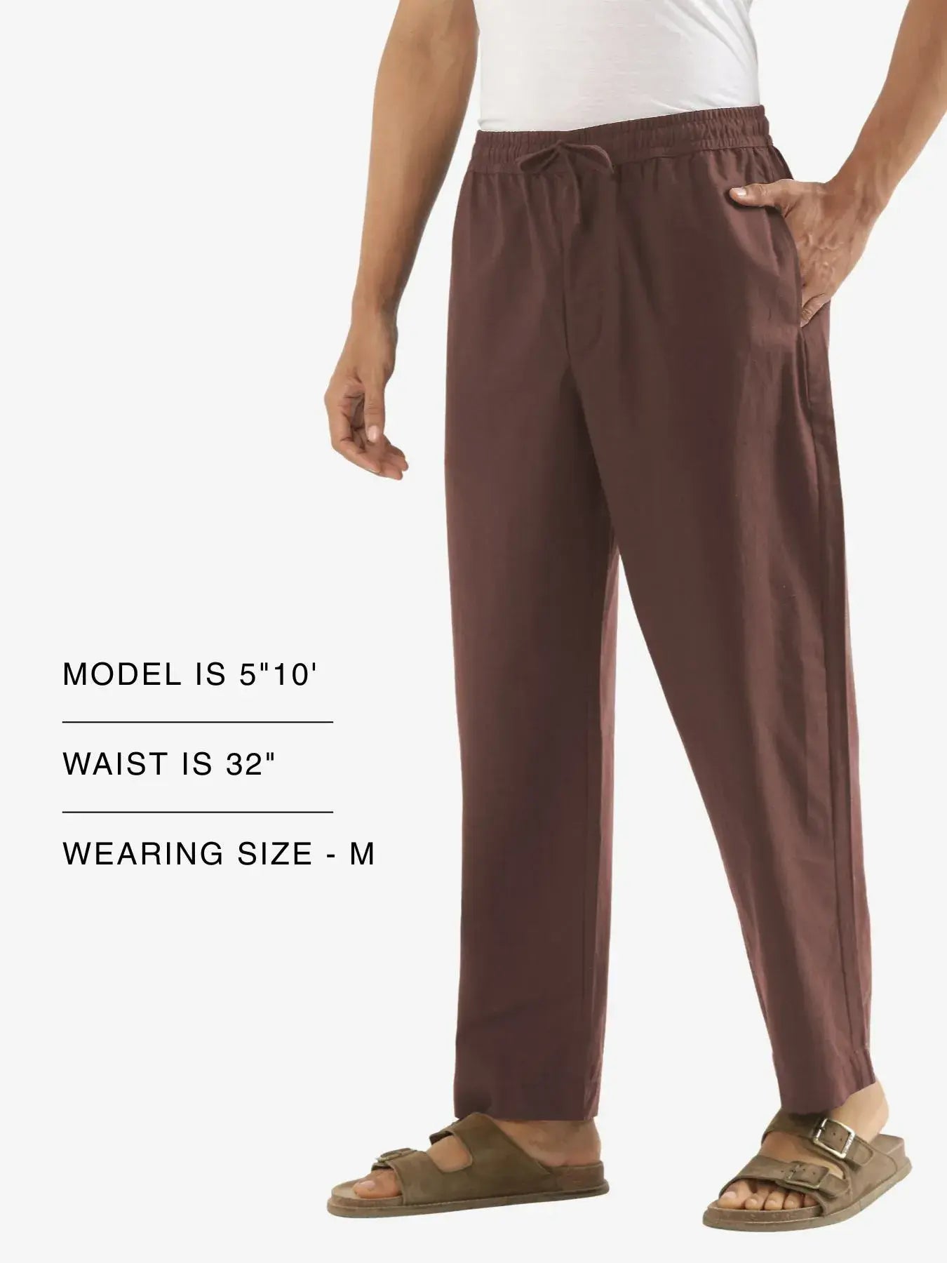Men Mauve Brown Cotton Pant