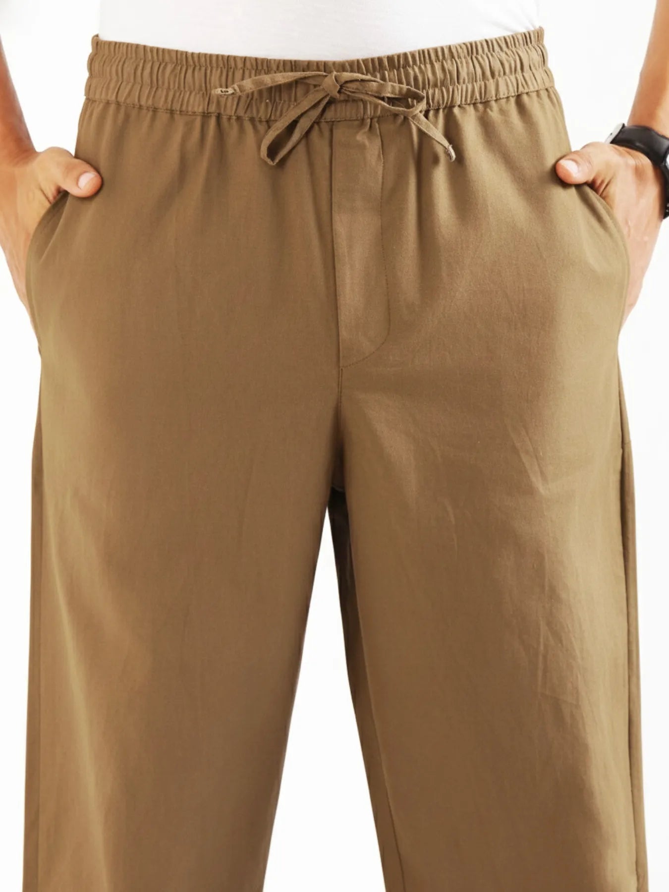 Men Coffee Brown Cotton Pant