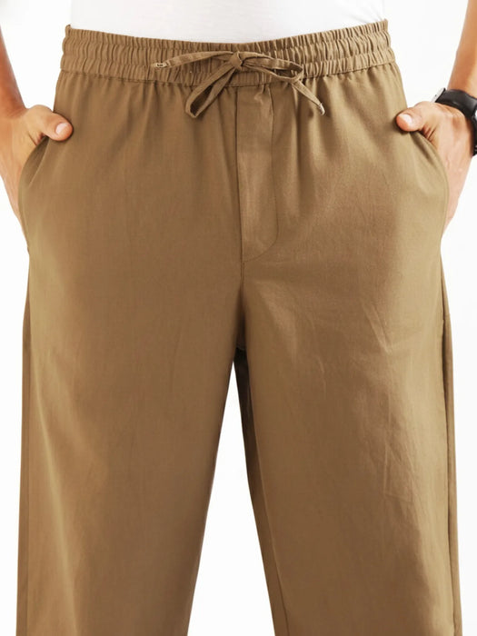Men Coffee Brown Cotton Pant