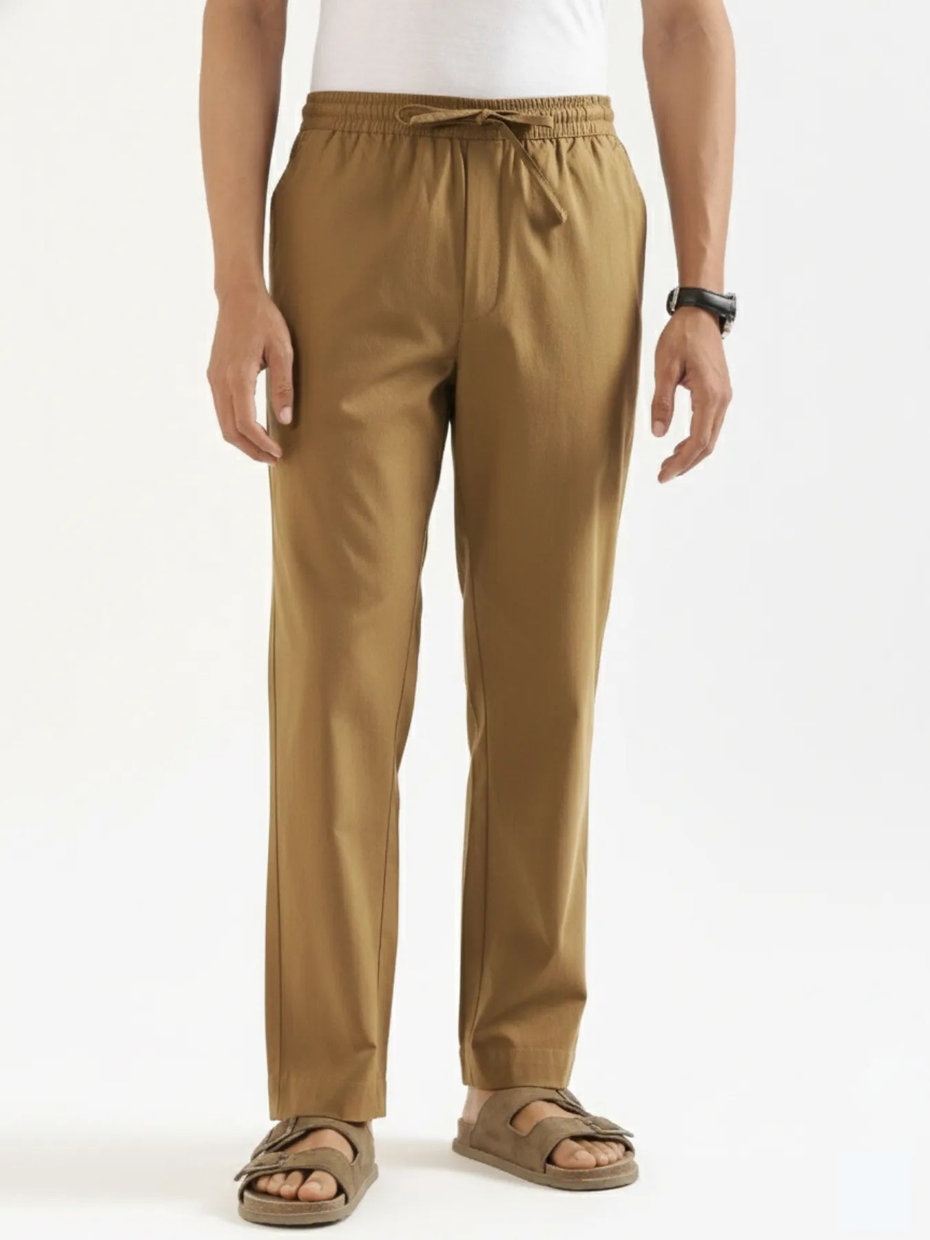 Men Coffee Brown Cotton Pant