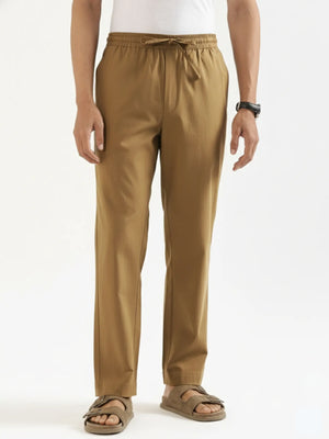 Men Coffee Brown Cotton Pant
